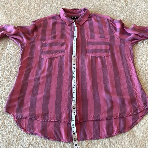 Ana pink and purple striped button up blouse - Picture 12 of 16